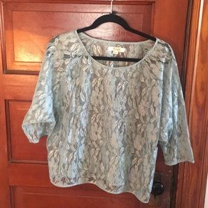 Large Beaded Sheer Lace Top